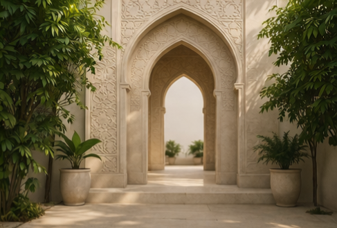 Entrance representing guidance and new beginnings